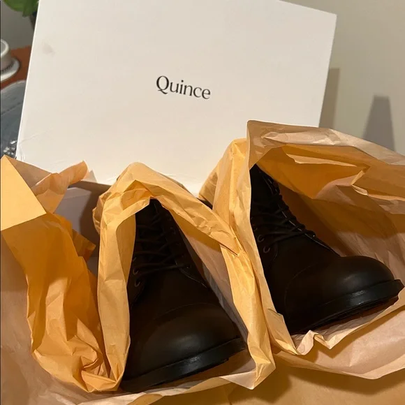 Quince men’s brown Leather Cap Toe Lace Up Boot NWT - Picture 5 of 6